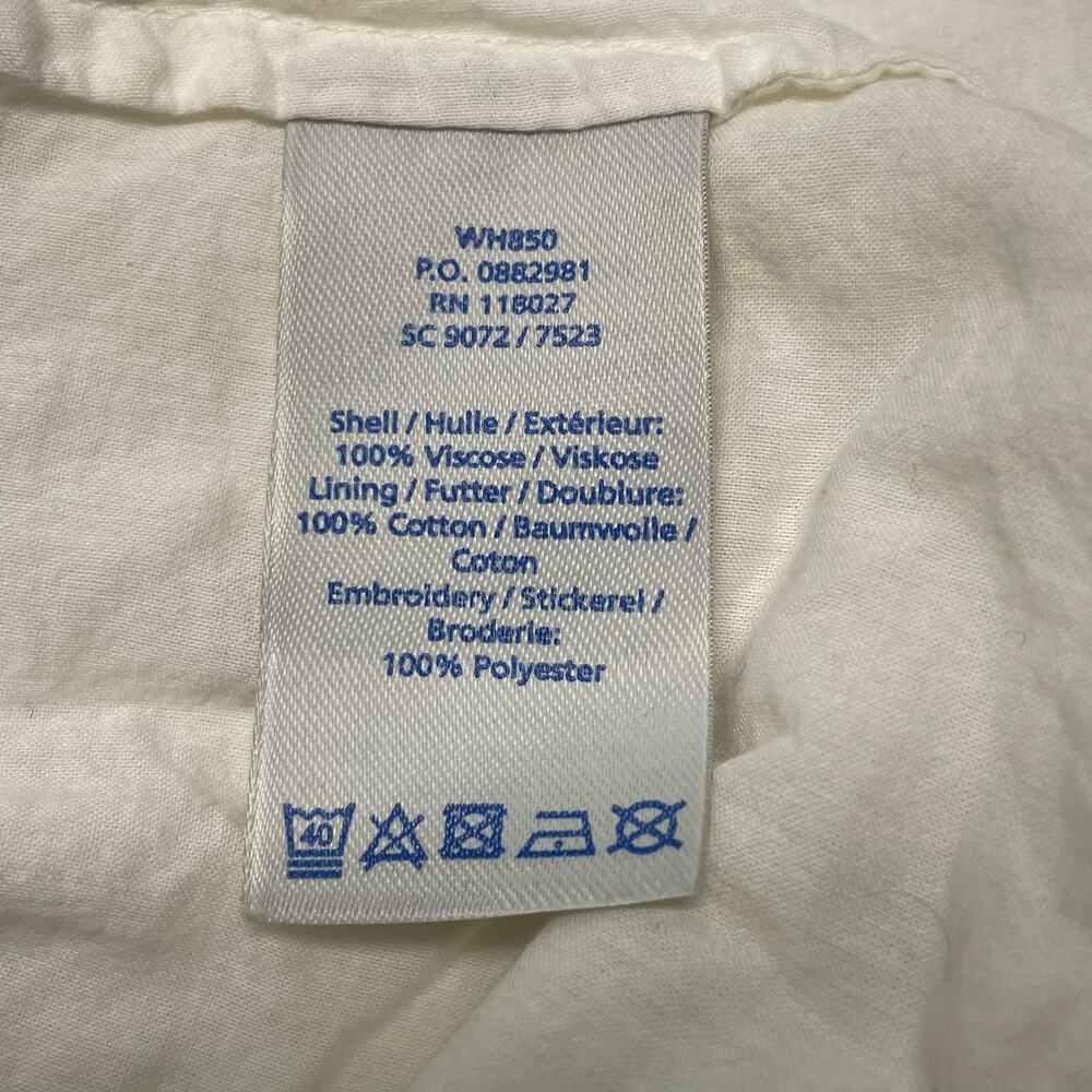 Boden White Dress Embroidered Medallions 3/4 Sleeves Size 10 - Picture 10 of 11